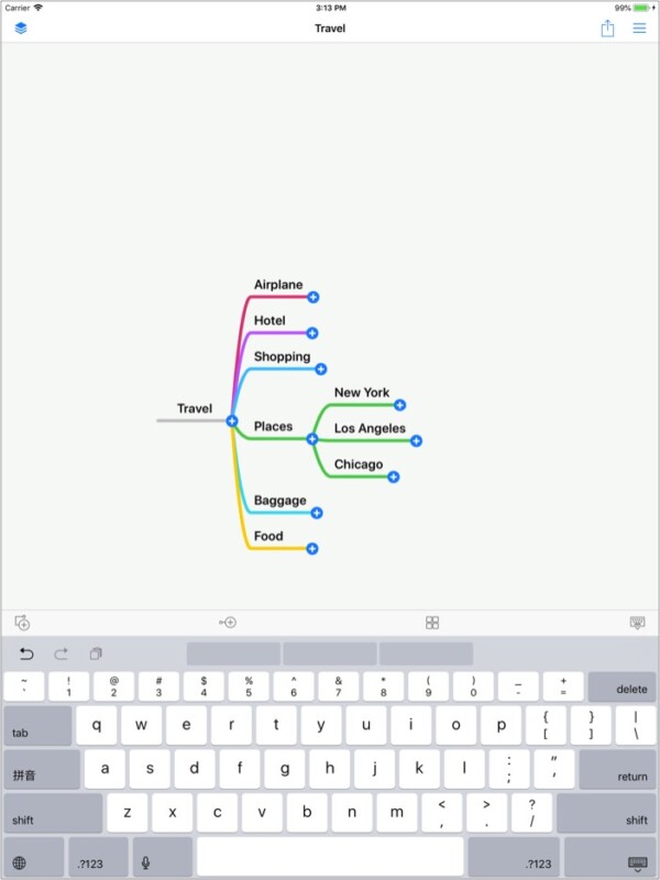 MindLine Mind Map app pour capture d'écran ipad