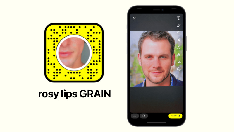 rosy lips GRAIN by NĪK Snapchat filter