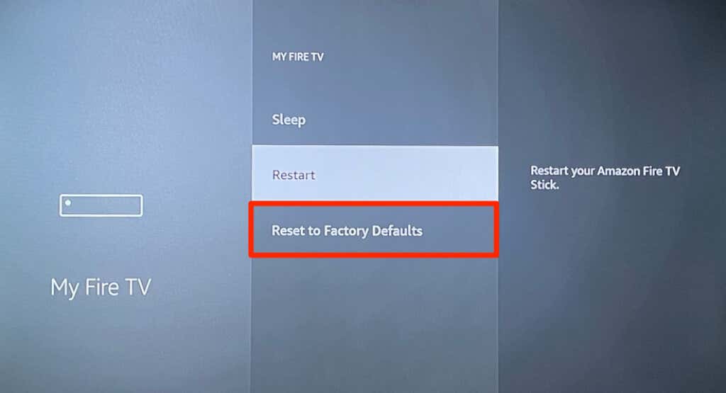 Comment réinitialiser votre appareil Fire TV aux paramètres d