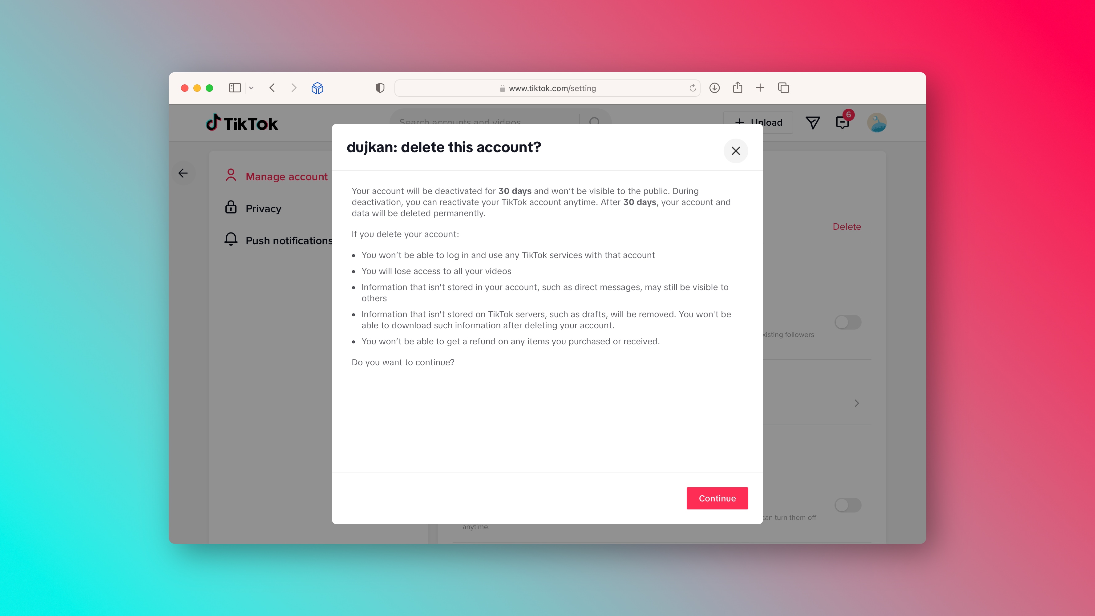Comment supprimer définitivement votre compte TikTok FR Atsit