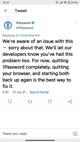 1Password-Edge-extension-issue-acknowledgement
