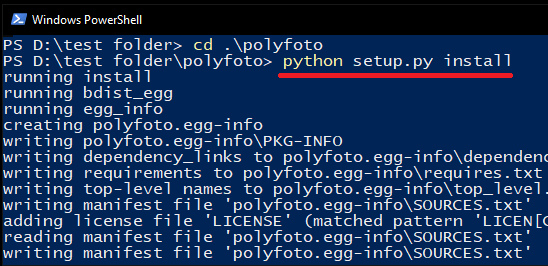 Instal dependensi untuk polyfoto