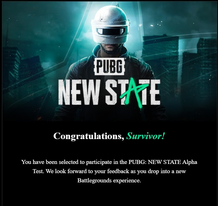 Anda telah dipilih untuk berpartisipasi dalam PUBG: Email Uji Alfa NEGARA BARU