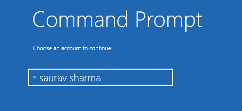 Command Prompt Pilih Perbaikan Startup Akun