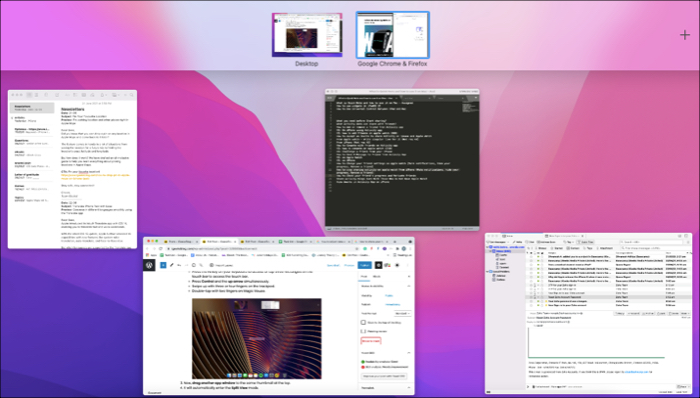 split screen in mac os high sierra