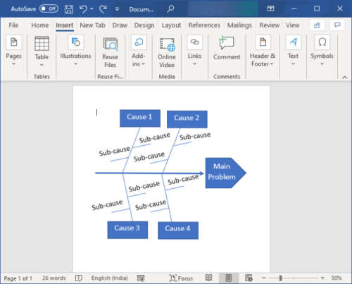 Cara Membuat Diagram Tulang Ikan Di Microsoft Word - ID Atsit