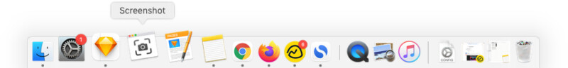 Aplikasi tangkapan layar di Mac Dock