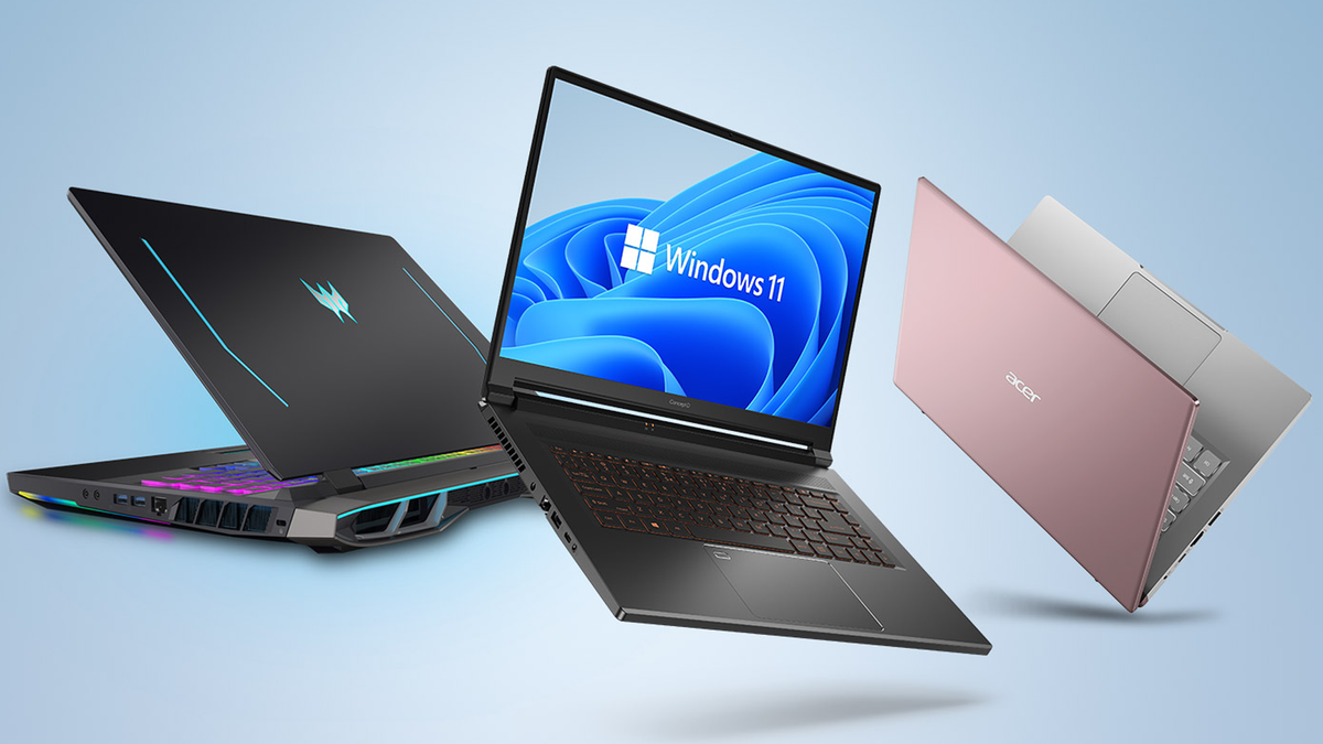 Laptop Acer yang menjalankan Windows 11.