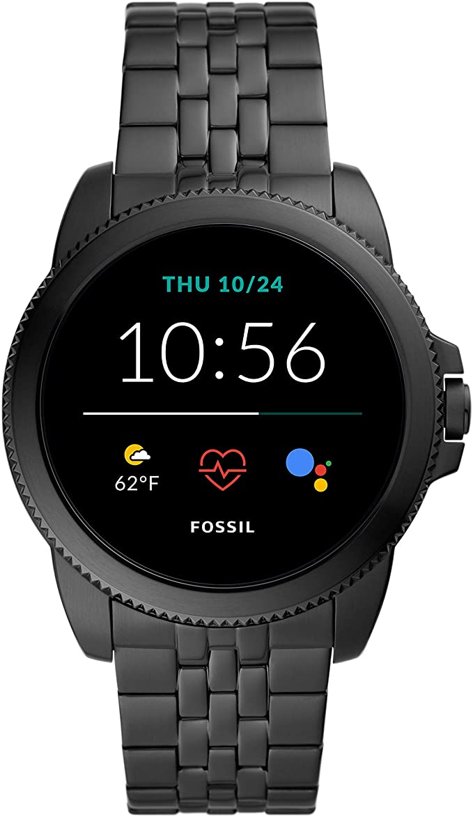 Fossil Men's Gen 5E 44mm Stainless Steel Touchscreen Smartwatch dengan Speaker, Detak Jantung, Tanpa Kontak Pembayaran dan Pemberitahuan Ponsel Cerdas