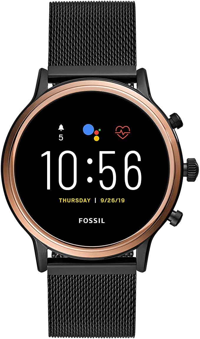 Fossil Gen 5 Julianna Stainless Steel Touchscreen Smartwatch dengan Speaker, Detak Jantung, GPS, Pembayaran Tanpa Kontak, dan Notifikasi Ponsel Cerdas