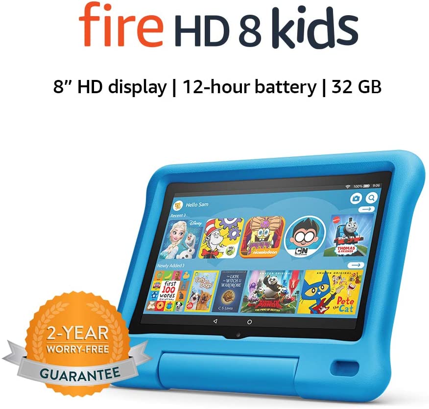 Tablet Fire HD 8 Kids, layar HD 8