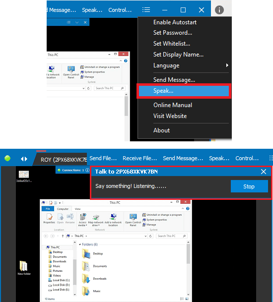 Obrolan Suara Desktop Jarak Jauh