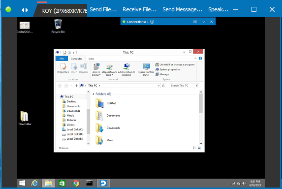 Desktop Jauh tersambung ke desktop jarak jauh