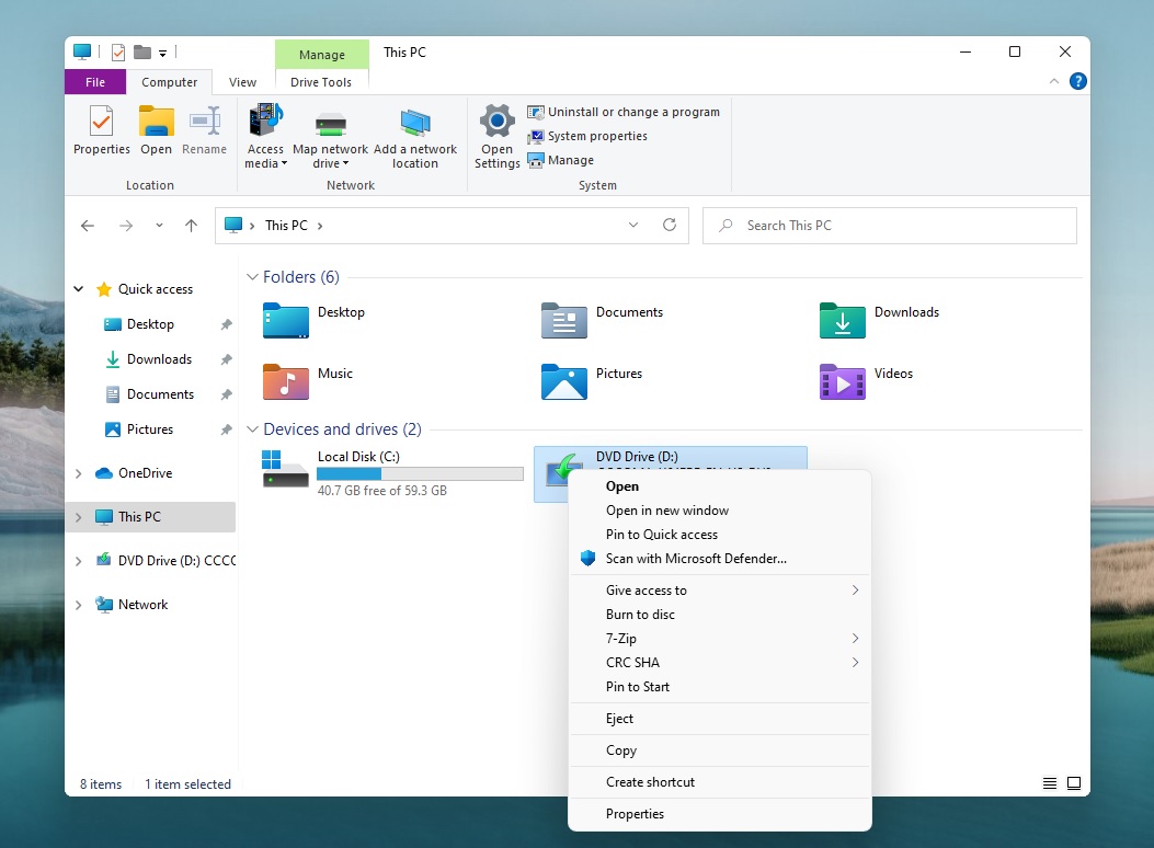 Sudut membulat File Explorer