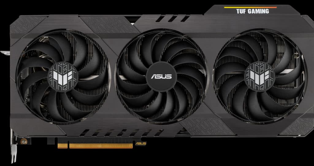 ASUS TUF Gaming Radeon RX 6700 XT OC Edition tampilan atas kartu video