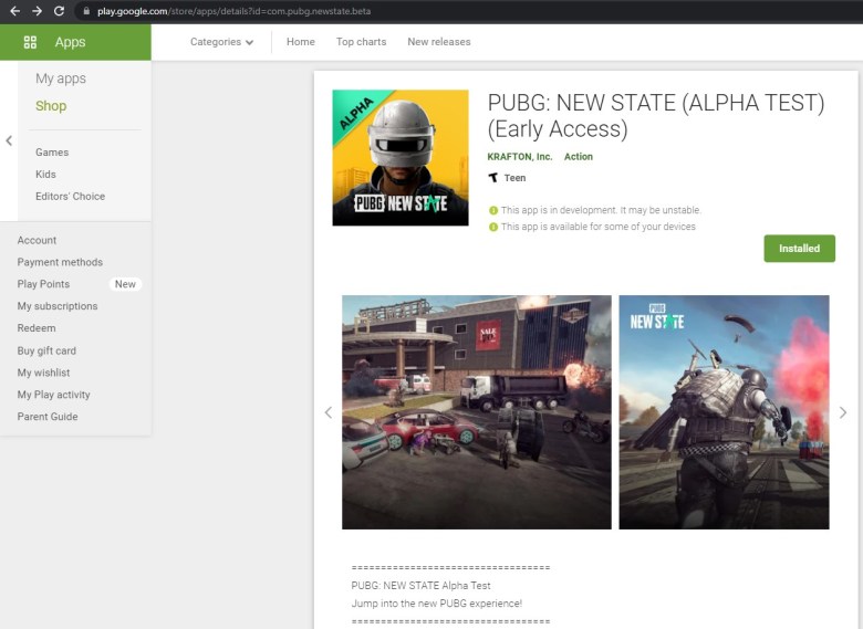 PUBG NEW STATE (ALPHA TEST) new Beta Play Store link
