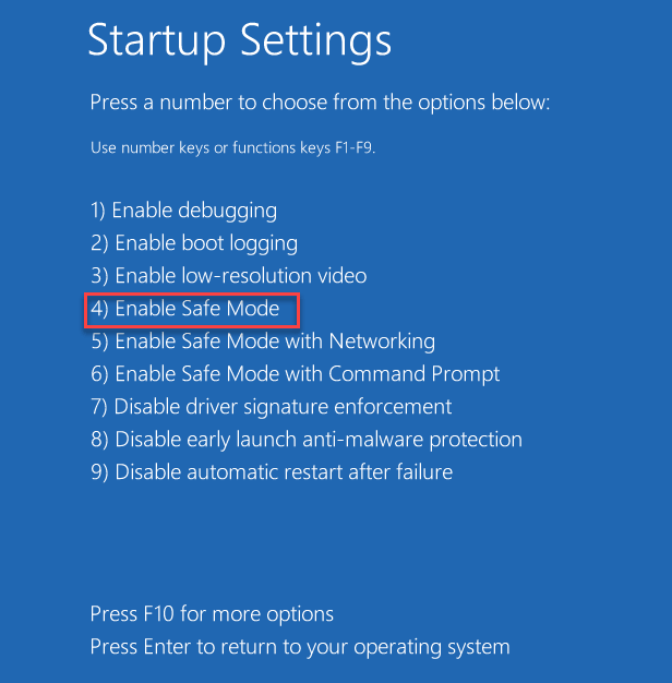 Opsi Pengaturan Startup Safe Mode 1234 Startup Perbaikan Min Min