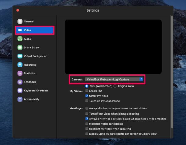 turn on video in skype for mac