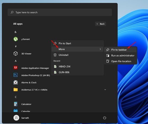 Cara Menyematkan Aplikasi Ke Bilah Tugas Di Windows 11 - ID Atsit