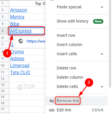 Cara Menghapus Hyperlink di Google Sheet