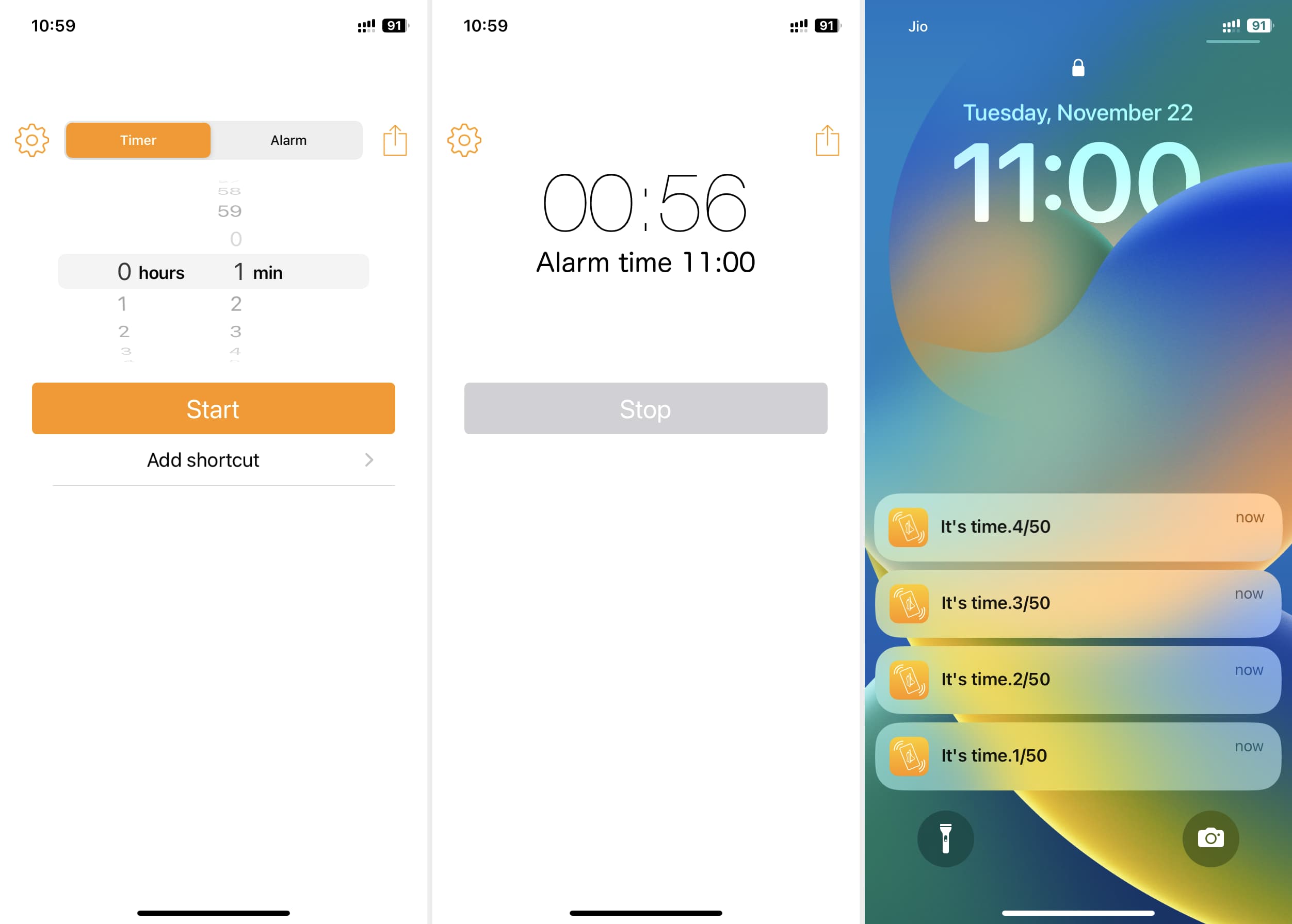 Cara menyetel alarm atau pengatur waktu getar saja yang tidak bersuara