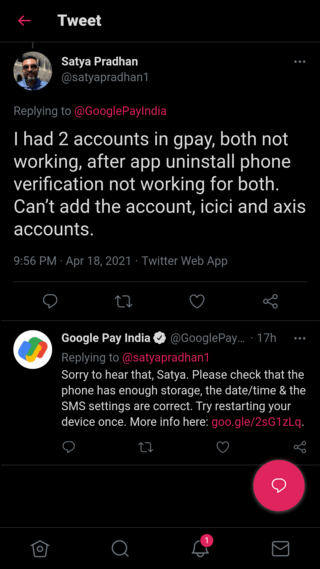 google-pay-not-working