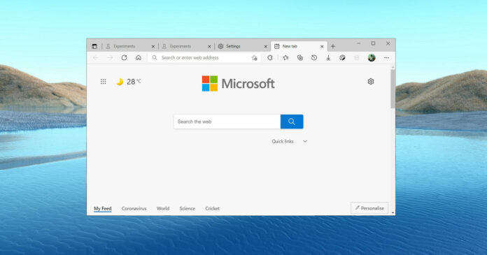 Rendering dei caratteri Microsoft Edge