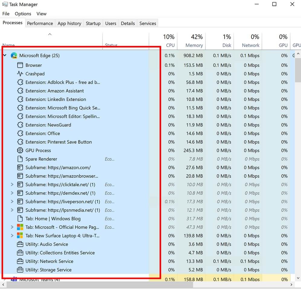 Processi di Task Manager