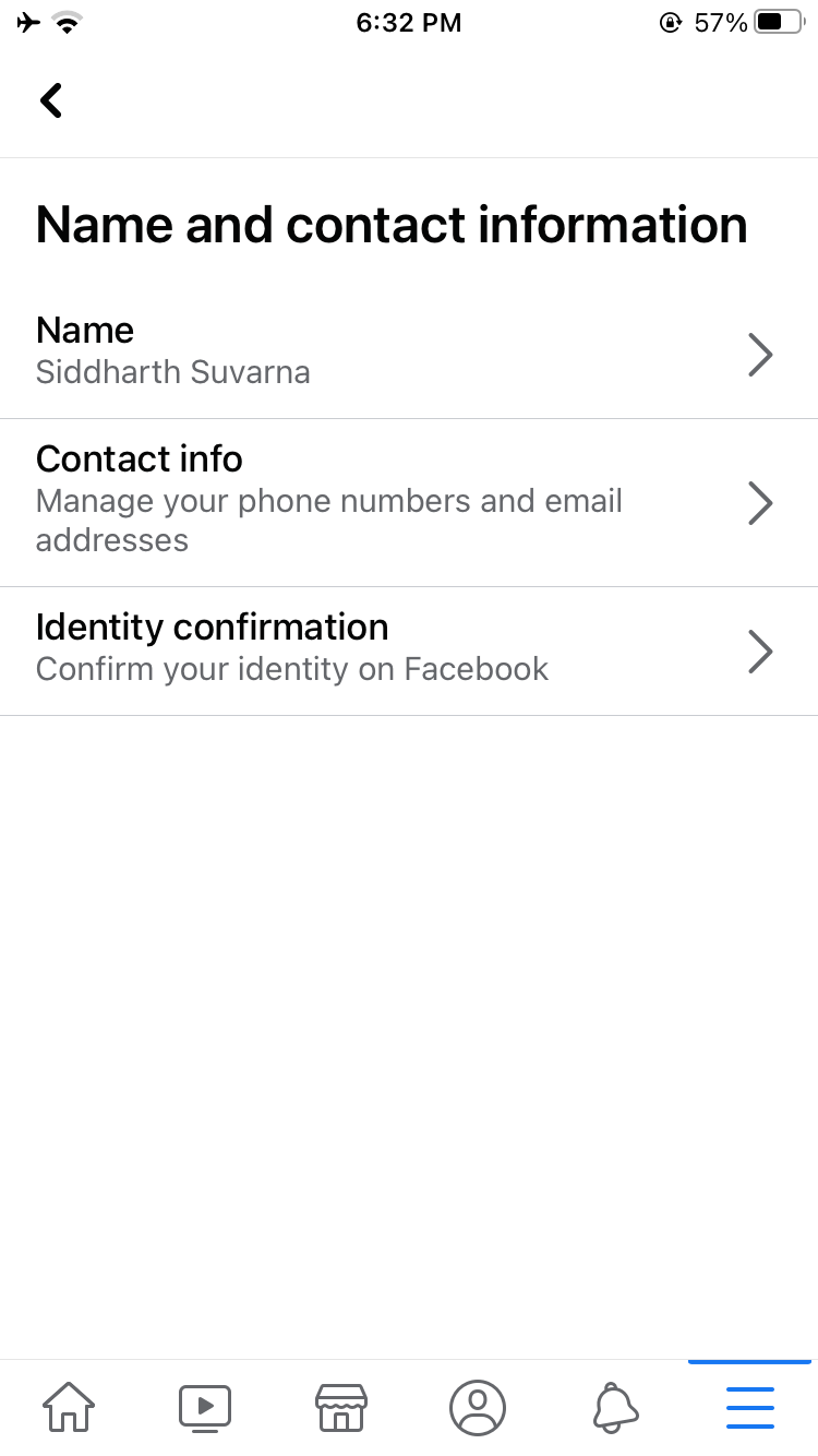 Impostazioni Facebook iPhone