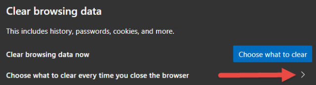 Edge Clear Browsing Data
