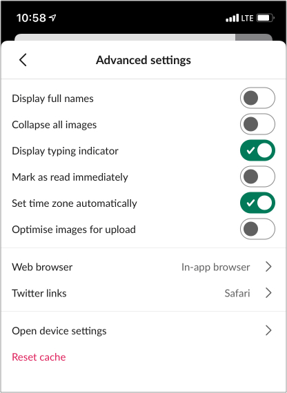 Reimposta cache dell'app da terze parti App per iPhone