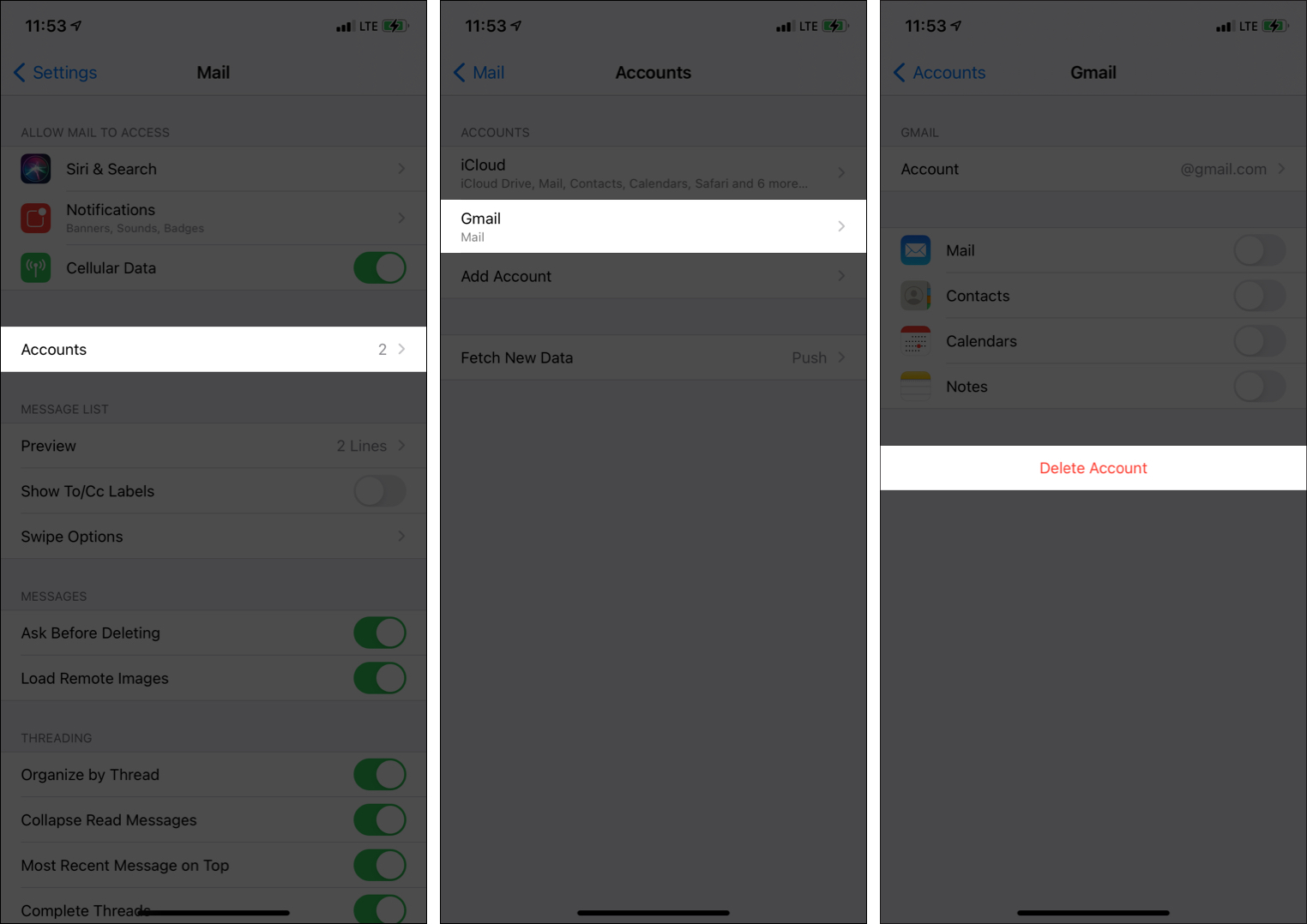 Come eliminare un account e-mail su iPhone e iPad