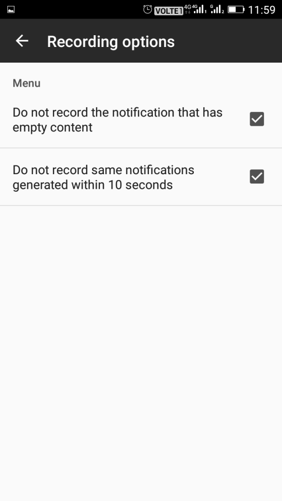 Cronologia notifiche timeline