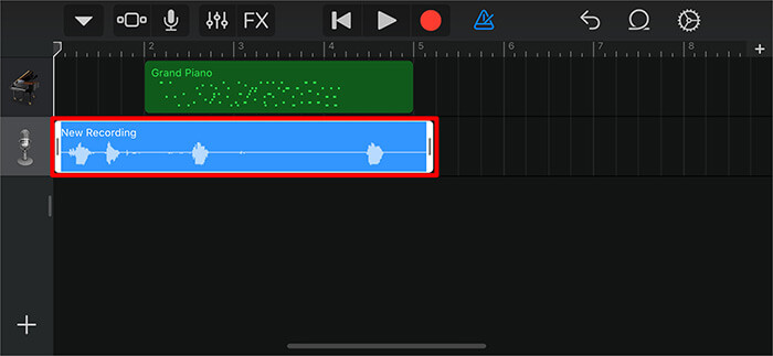 Importa nota vocale nell'app GarageBand su iPhone