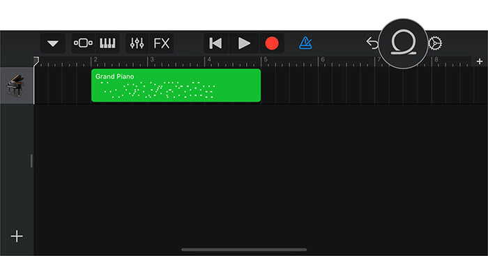 Tocca l'icona Loop nell'app GarageBand per trasformare il memo vocale in suoneria per iPhone