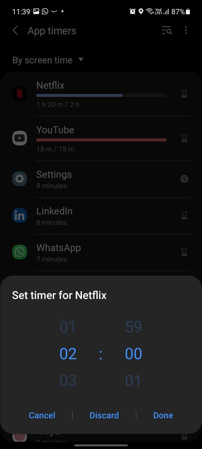 Imposta l'ora per le app