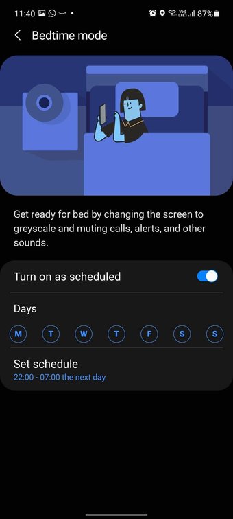 Bedtime mode