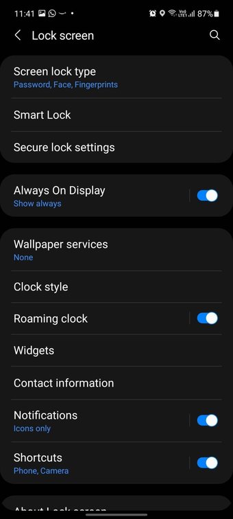 Widget sulla schermata di blocco