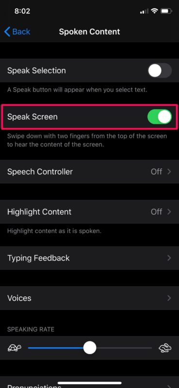Come utilizzare Speak Screen in Safari su iPhone e iPad
