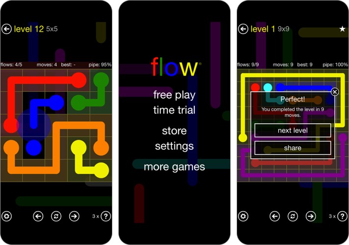 flow free iphone e ipad puzzle game screenshot