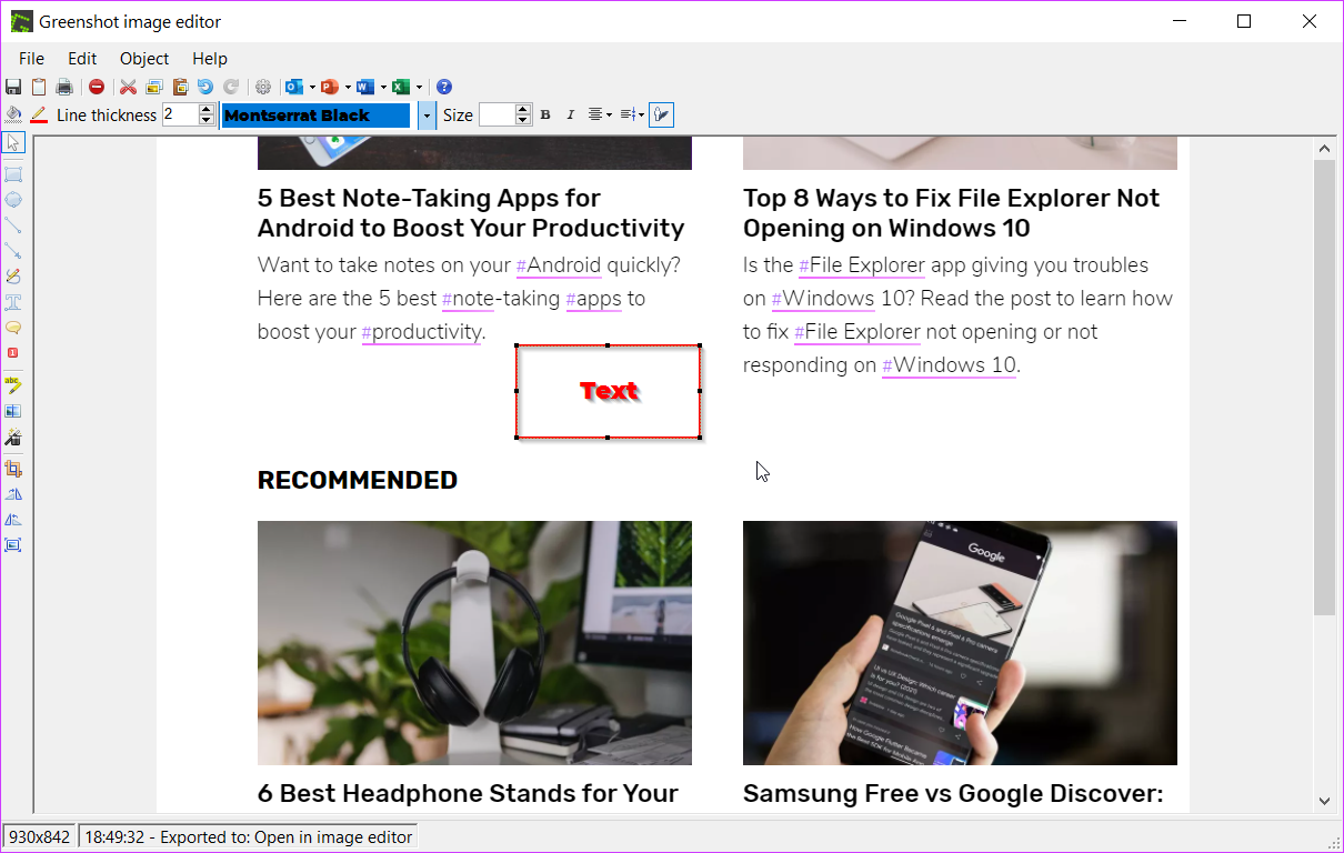Miglior software di cattura dello schermo per Windows 10 greenshot