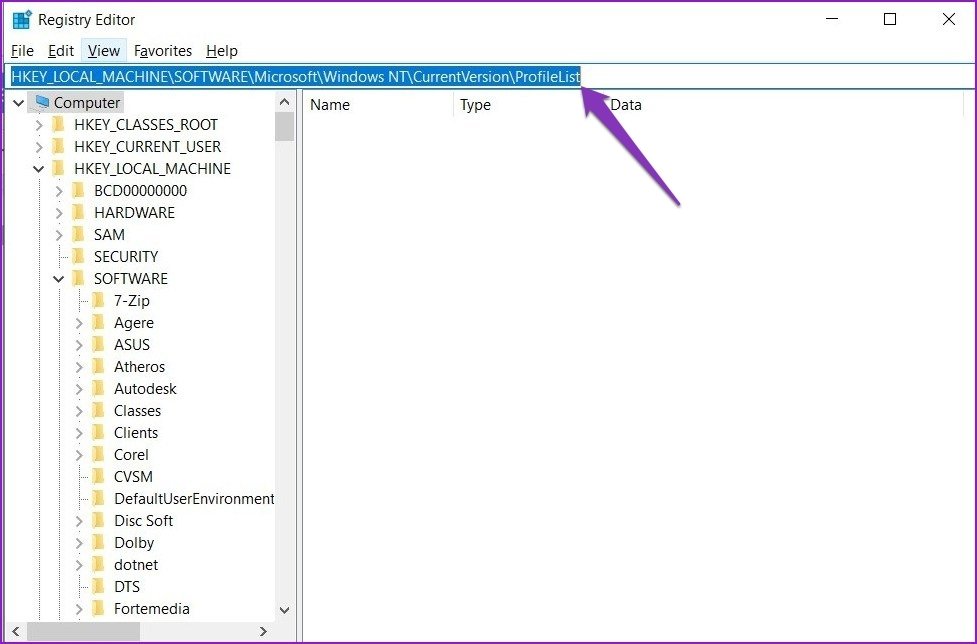 Registry Finestra dell'editor