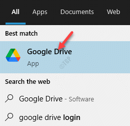 Risultato clic sinistro Google Drive