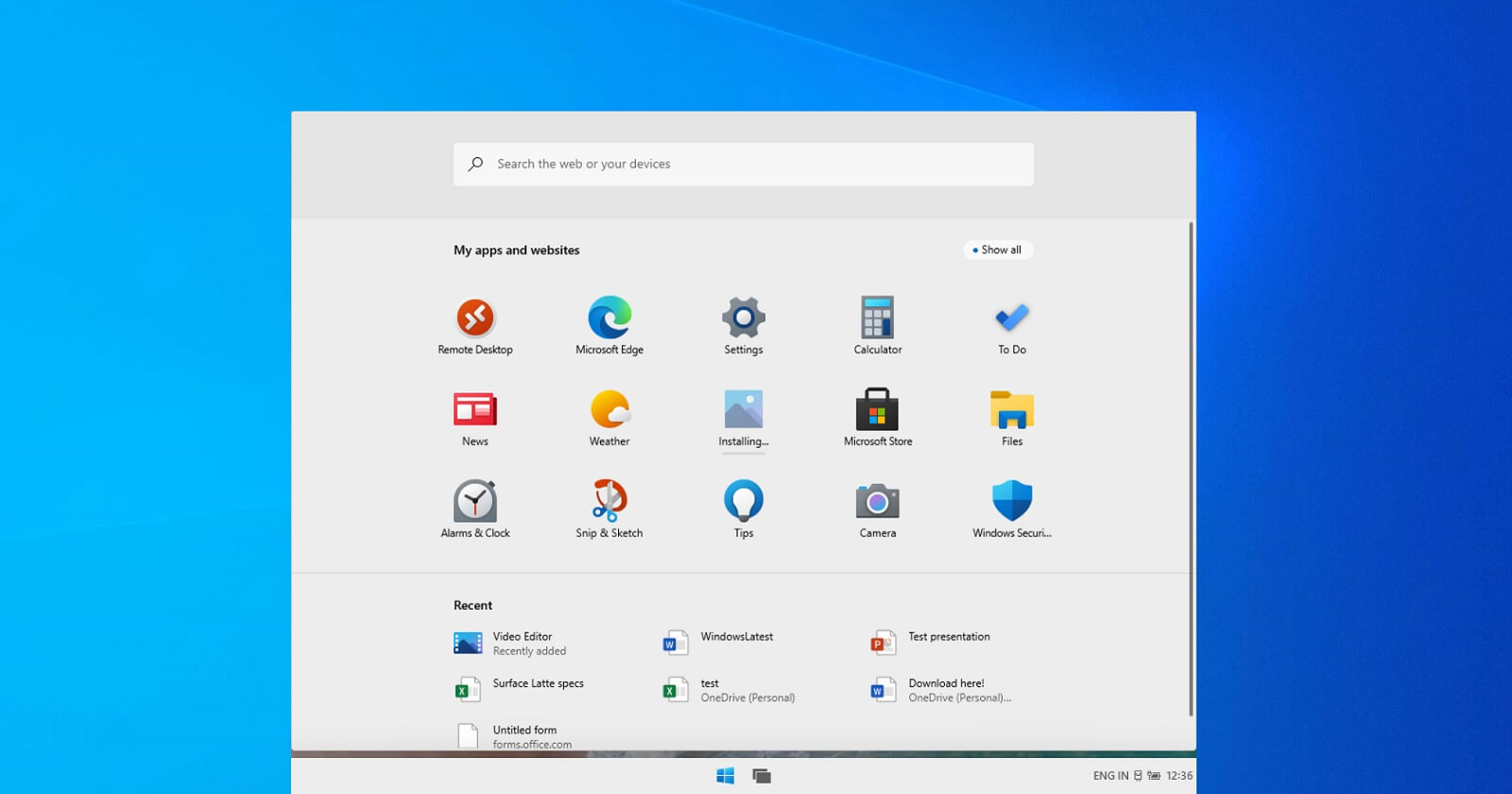 Interfaccia Windows 10X
