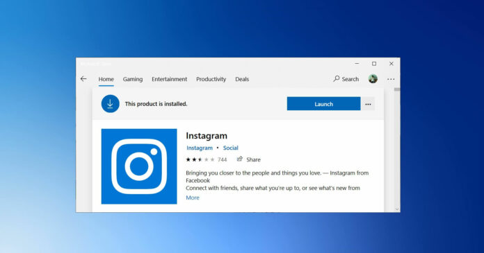 Instagram per Windows 10