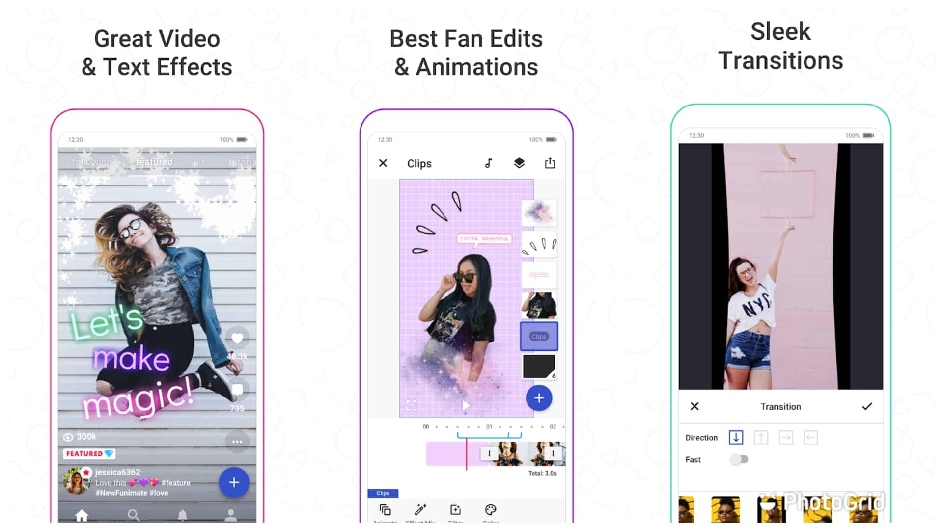 Funimate app image grid
