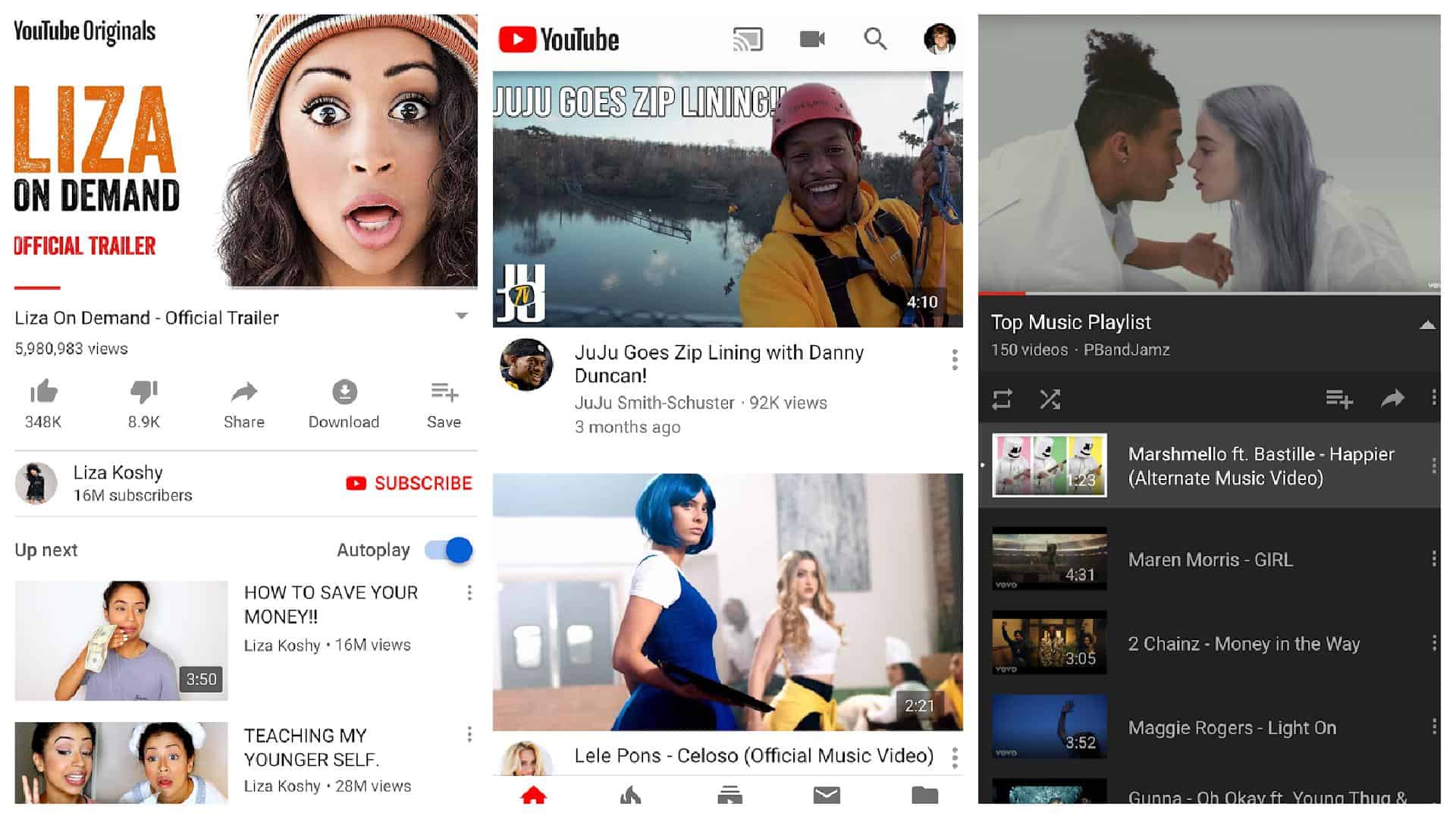 YouTube app grid 1