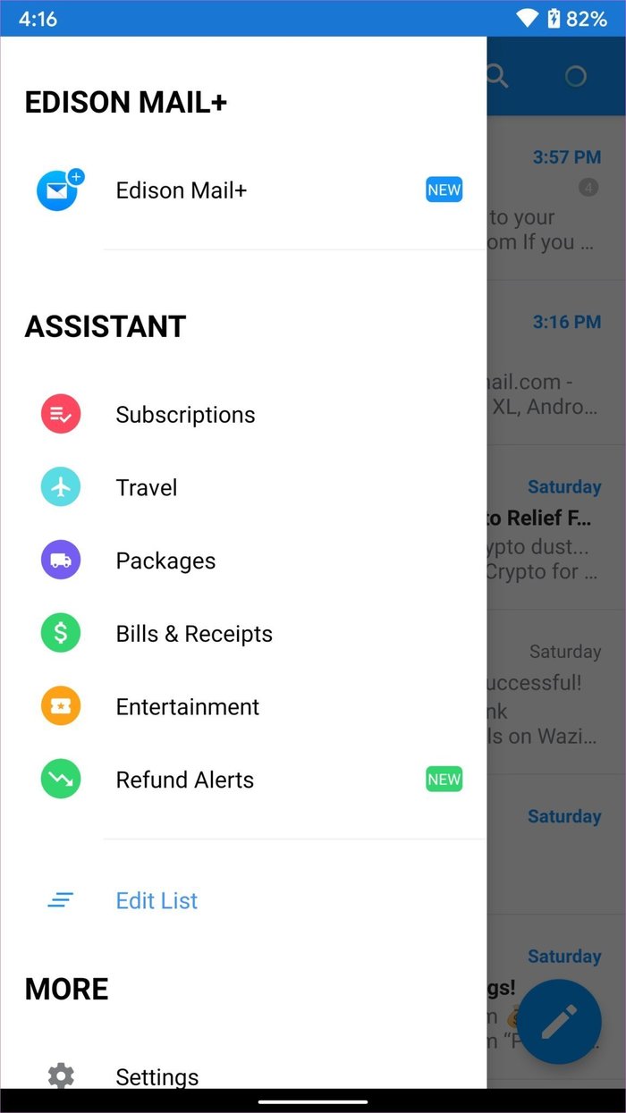 Edison mail ui