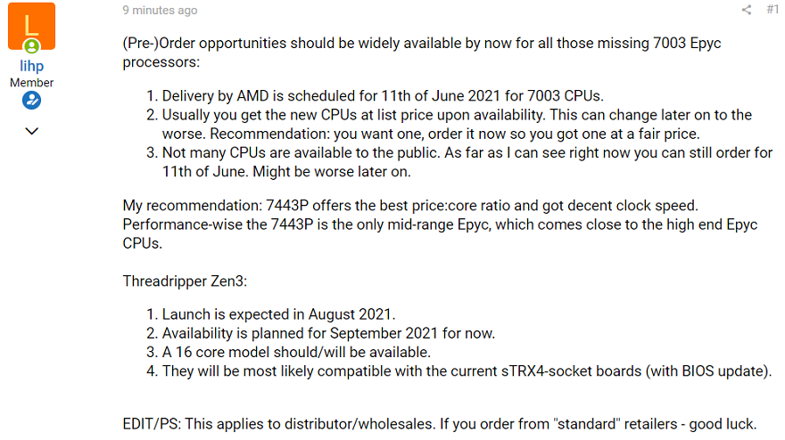 CPU AMD Threadripper