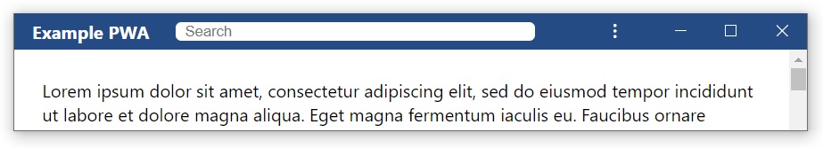 PWA search bar